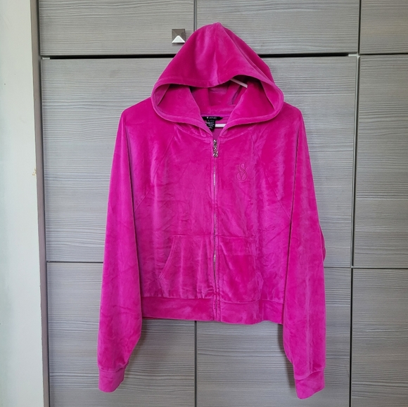 Victoria's Secret Tops - Victoria's Secret "On Point" Velour Full-Zip Hoodie